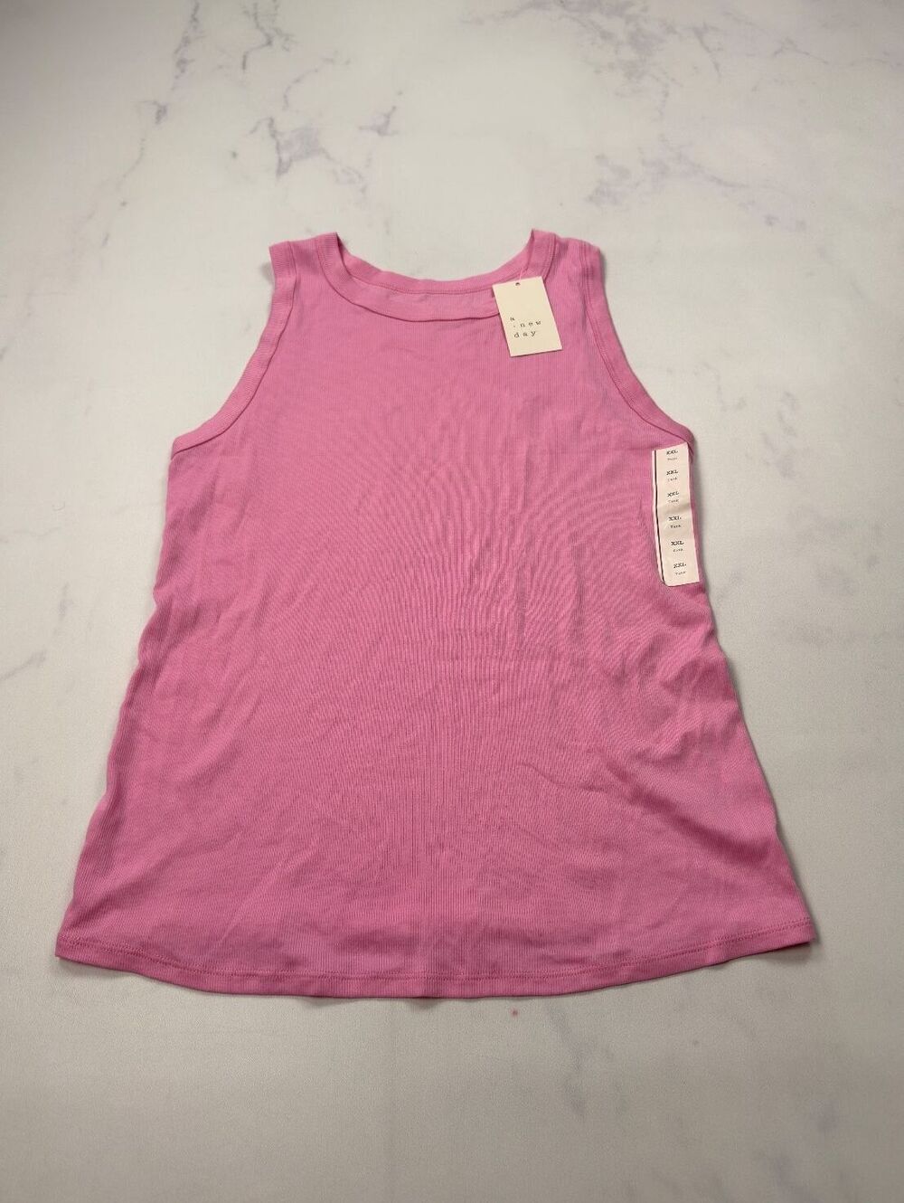 A New Day Tank Top Pink Ribbed Sleeveless Basic - Womens XXL NWT